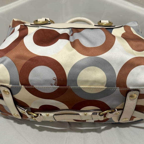 Coach Madison Sabrina Graphic Op Art Multi Color- Cream, Gray, Brown - Picture 4 of 5